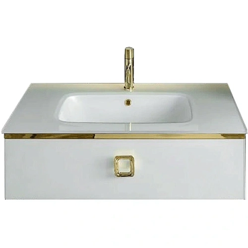 Тумба под раковину Boheme Lucido 100 см жемчужный белый - фото 1