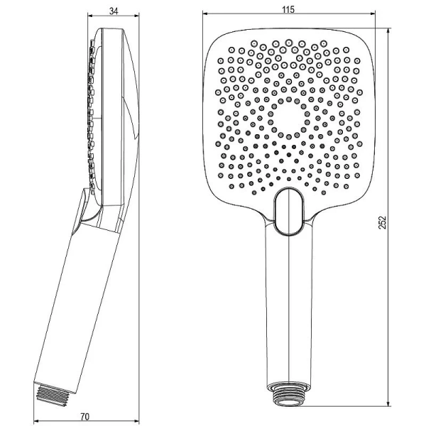 Лейка для душа Lemark черная LM8129BL (детальная фотография), душевые лейки