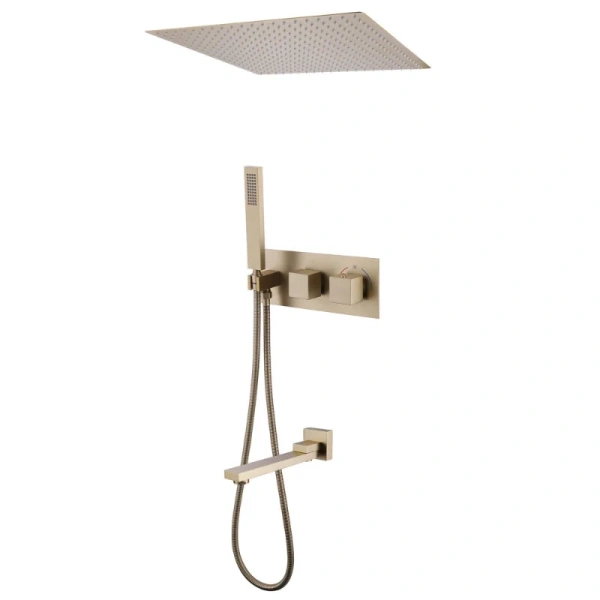 Душевой комплект Abber Daheim золото матовое AF8254G (детальная фотография)