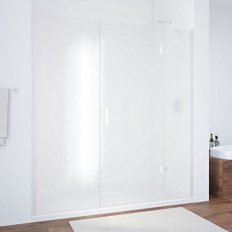 Душевая дверь профиль черный глянцевый стекло шиншилла Vegas-glass