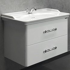 Тумба с раковиной подвесная Comforty Неаполь 80 см белый глянец