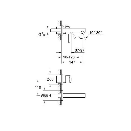 Смеситель для раковины Grohe Concetto 19575001 (детальная фотография), для раковины