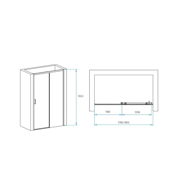 Душевая дверь в нишу RGW Passage PA-017 180 см профиль хром, стекло прозрачное 350801718-11 (детальная фотография), современные, hi-tech