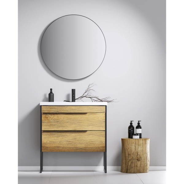 Тумба под раковину подвесная Aqwella Fargo 80 см дуб балтийский FRG0108DB (детальная фотография), в наличии