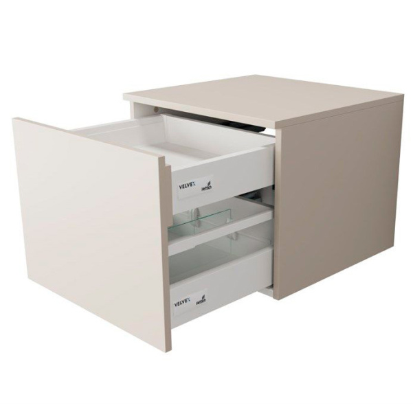 Тумба подвесная Velvex Unit 50 см шелк шампань tpUNI.50.H40.Y.VY-221 (детальная фотография), 50 см