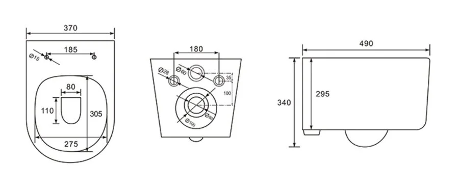 Унитаз подвесной Акватек Мия белый AQ2004T-00 (детальная фотография), подвесные, встраиваемые