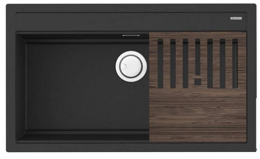 Мойка для кухни Omoikiri Kitagawa 86-LB-GB 86 см графит 4993794 (детальная фотография), из искусственного гранита