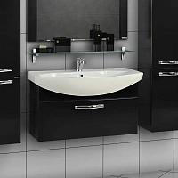 Тумба под раковину подвесная Акватон Ария 80 черная