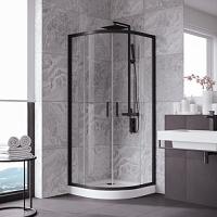 Душевой уголок профиль черный матовый стекло сатин Vegas-glass