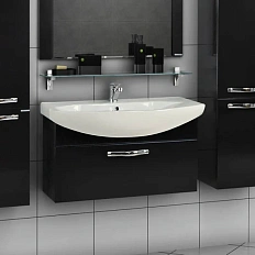 Тумба под раковину подвесная Акватон Ария 80 черная