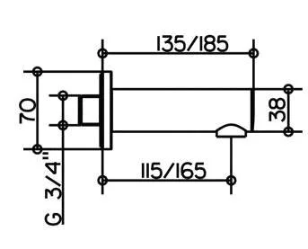 Излив для ванны Keuco Plan 54945 14см (детальная фотография), для ванны