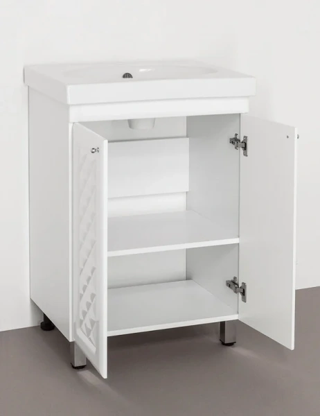 Тумба с раковиной напольная Style Line Канна ЛС-00000726 60 см с дверцами (детальная фотография), моноблок