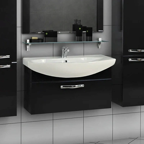 Тумба под раковину подвесная Акватон Ария 80 черная - фото 3