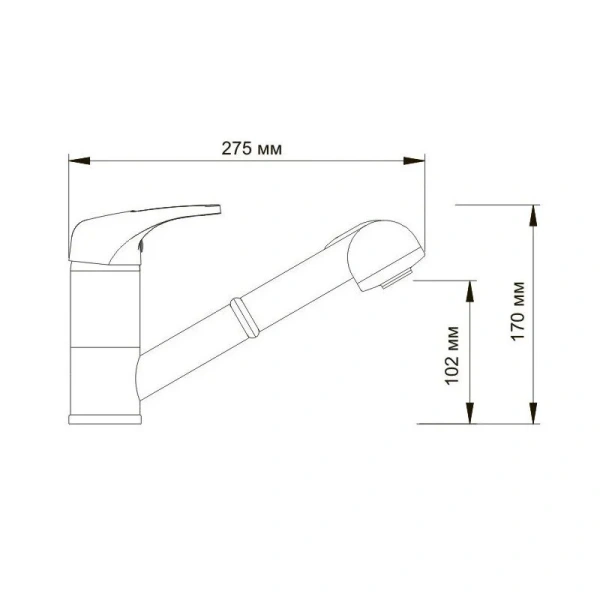 Смеситель для кухни WasserKRAFT Oder хром, с выдвижным изливом 6365 (детальная фотография), для кухни