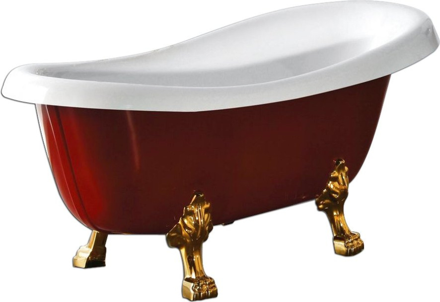 Ванна акриловая BelBagno 170х80 см отдельностоящая, красная BB04-ROS (детальная фотография)