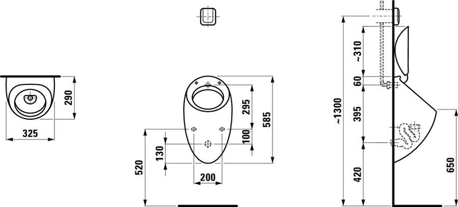 Писсуар с крышкой Laufen Alessi One 8.4097.1 (детальная фотография), современные, hi-tech