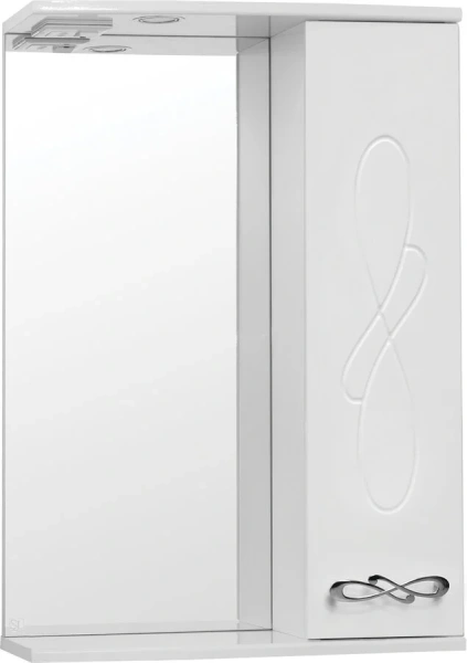 Зеркальный шкаф с подсветкой Style Line Венеция 55 см белый ЛС-00000261 (детальная фотография)