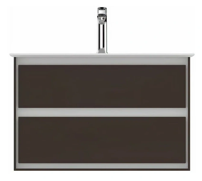 Тумба под раковину подвесная Ideal Standard Connect Air 80 см темно-коричневый матовый, белый матовый E0819VY (детальная фотография), современная, hi-tech