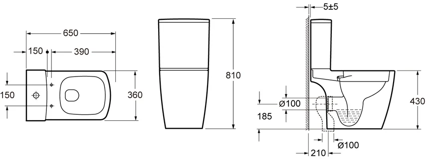 Унитаз компакт Lavinia Boho Aveo безободковый 330601CR (детальная фотография), белые index_1