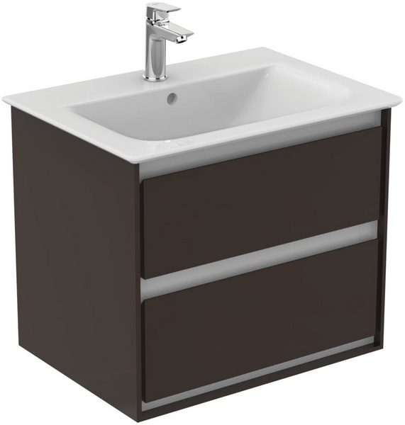 Тумба под раковину подвесная Ideal Standard Connect Air 60 см темно-коричневый матовый, белый матовый E0818VY (детальная фотография)