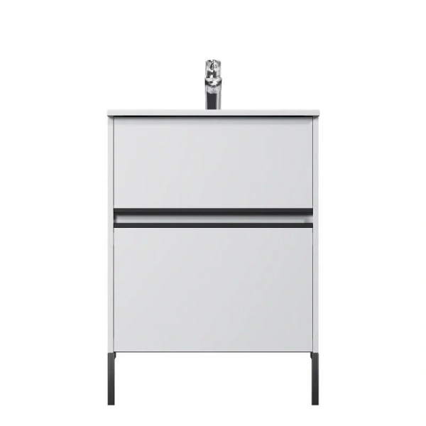 Тумба под раковину подвесная Am.Pm Sense 60 см белый глянец M7BFUX0602WG (детальная фотография), современная, hi-tech