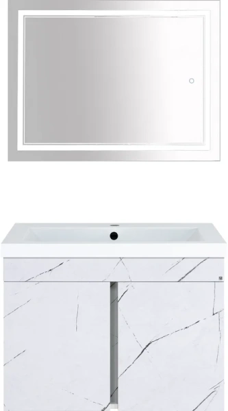 Тумба под раковину подвесная Misty Торос 70 см мрамор белый П-Тор01075-0521Пр (детальная фотография), в наличии