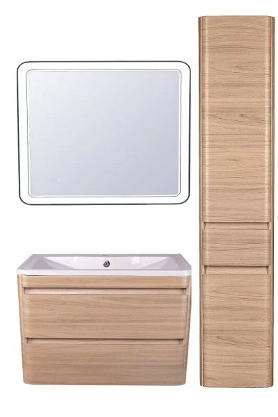 Тумба под раковину подвесная Style Line Атлантика 90 см ясень перламутр СС-00002219 (детальная фотография), современная, hi-tech