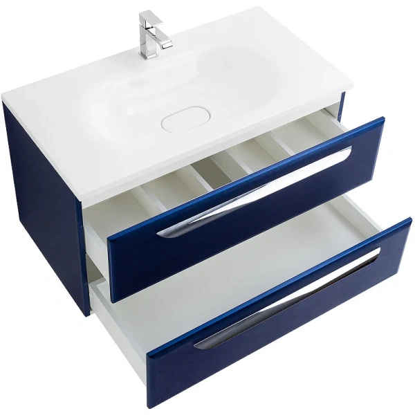 Тумба под раковину подвесная Cezares Eco 75 см sapfiro ECO-750-2C-SO-SPF-P (детальная фотография), моноблок