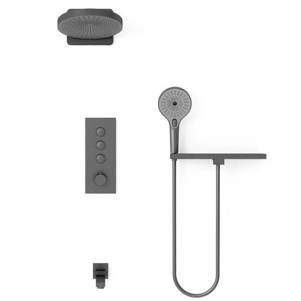Душевой комплект Vincea встраиваемый, вороненая сталь VSFW-433TI1RGM (детальная фотография)