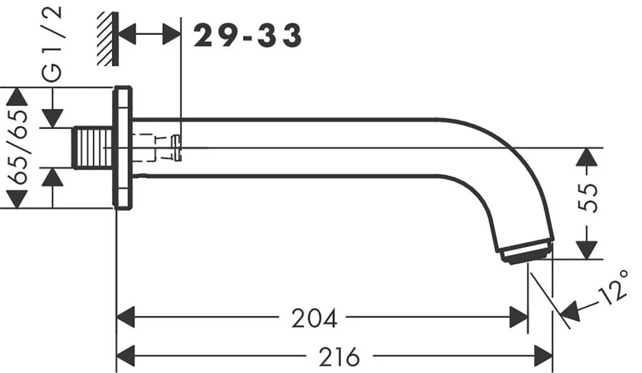 Излив для ванны Hansgrohe Vernis Shape хром 71460000 (детальная фотография), в наличии