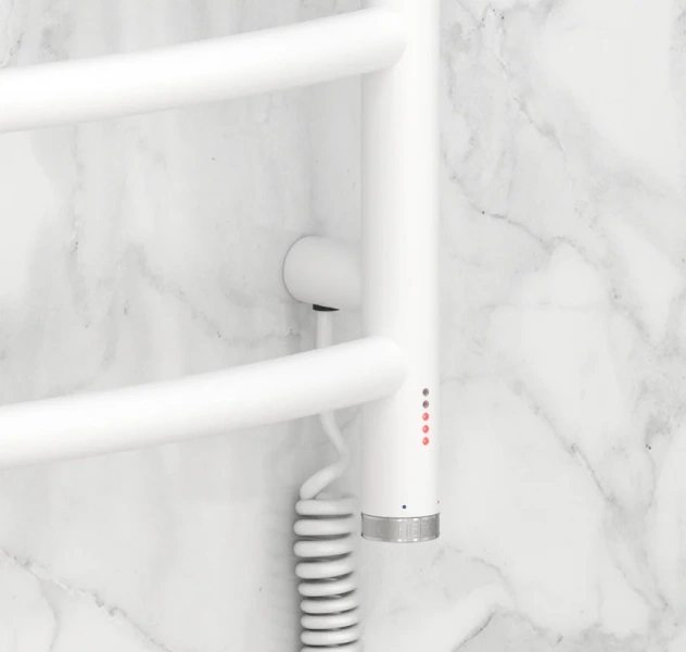 Полотенцесушитель электрический Сунержа Галант 4.0 50х50 см правый, белый матовый 30-0831-5050 (детальная фотография), современные, hi-tech