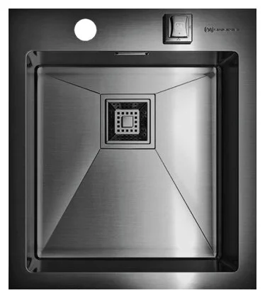 Мойка для кухни Omoikiri Akisame 41-GM 41 см вороненая сталь 4973094 (детальная фотография)