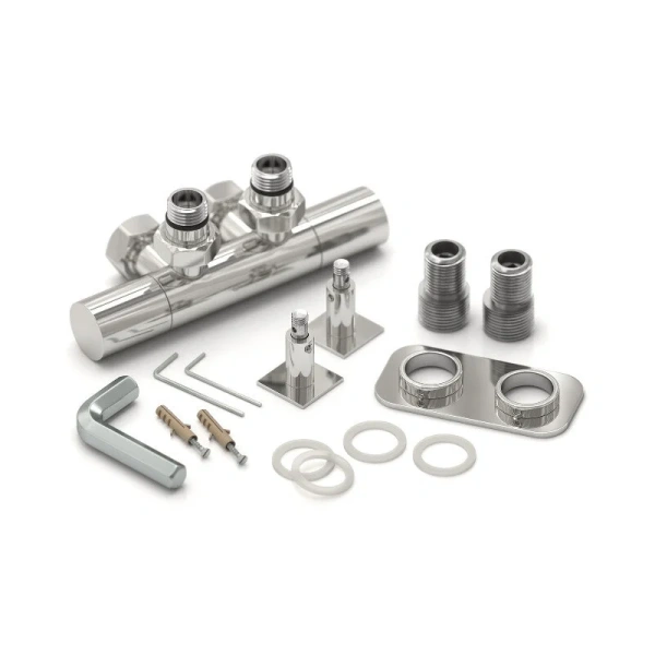 Полотенцесушитель водяной Сунержа Штиль EU50+ 53х53 см черный матовый 31-0256-5353 (детальная фотография), из нержавеющей стали, без полки, неповоротные