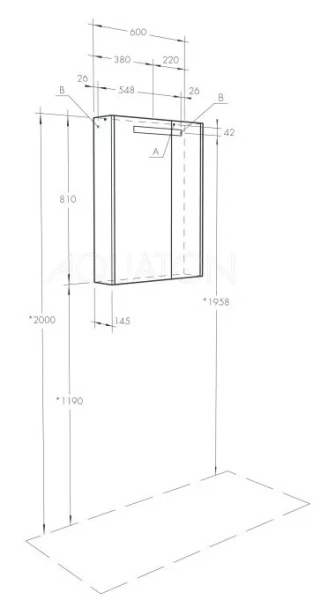 Зеркальный шкаф с подсветкой Акватон Верди 60 см белый, ясень фабрик 1A206902VDAV0 (детальная фотография), в наличии