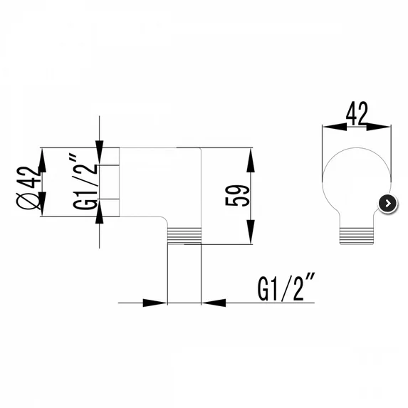 Подключение для душевого шланга Lemark хром LM3283C (детальная фотография), в наличии