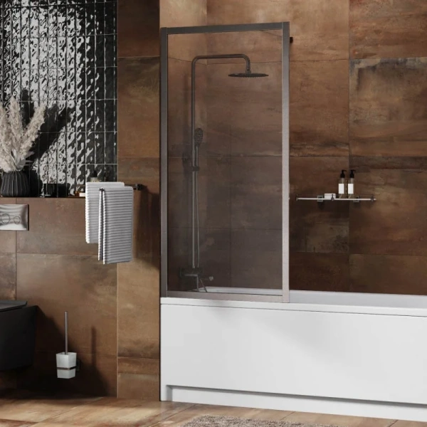 Шторка для ванны WasserKRAFT Abens 80x160 см никель 20W01-80BN (детальная фотография), современные, hi-tech