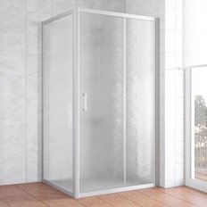 Душевой уголок профиль матовый хром стекло шиншилла Vegas-glass