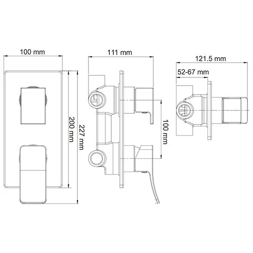 Смеситель для душа WasserKRAFT Aller хром 10671 (детальная фотография), для душа