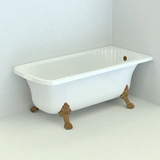 Ванна из искусственного камня Migliore Olivia Angolare 174х80 см фурнитура бронза