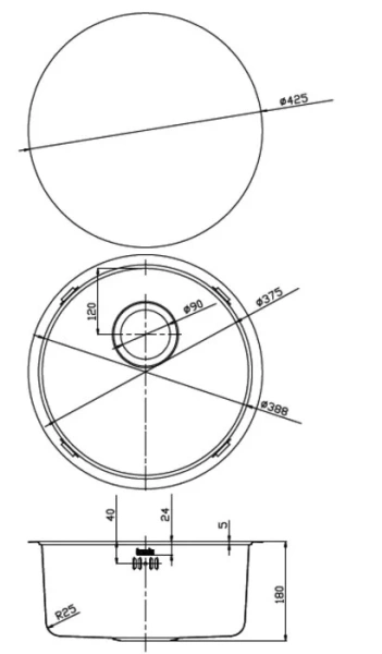 Мойка для кухни IDDIS Edifice 42.5 см бронза EDI42B0i77 (детальная фотография), врезные