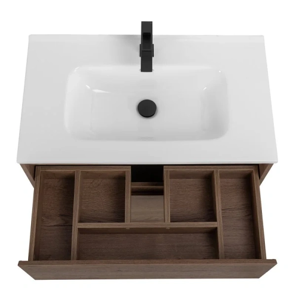 Тумба под раковину напольная BelBagno Kraft 80 см Rovere Tabacco KRAFT-800-2C-PIA-RT (детальная фотография), напольная, пристенная