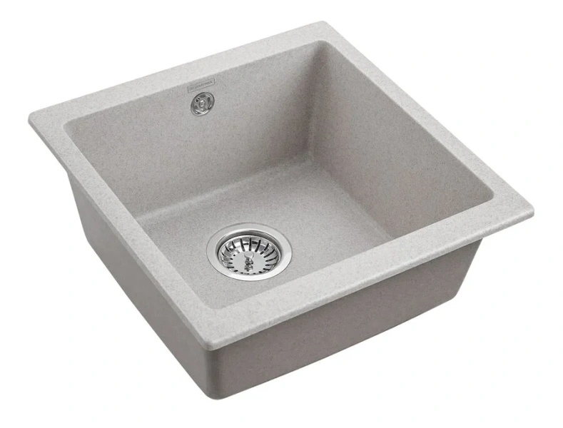 Мойка для кухни Paulmark Brilon 45 см серая PM104546-GR (детальная фотография), кварц