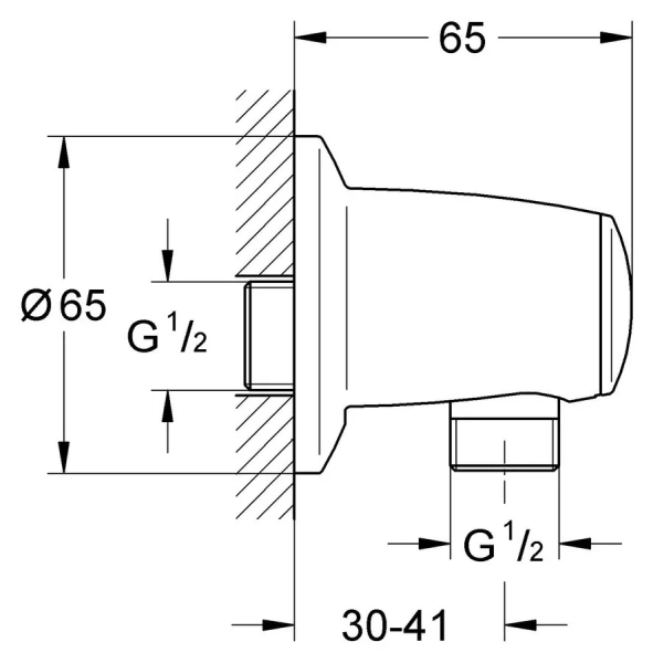 Выход из стены Grohe Movario 28405000 (детальная фотография), в наличии