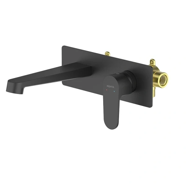 Смеситель для раковины Акватек Оберон черный AQ1213MB (детальная фотография)