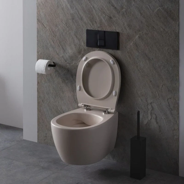 Унитаз подвесной Allen Brau Fantasy айвори 4.11004.IV (детальная фотография), с горизонтальным, прямым выпуском, с прямым выпуском