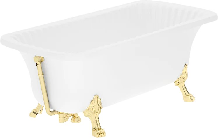 Ванна из искусственного камня Migliore Olivia 174х80 см фурнитура золото 24393 (детальная фотография)