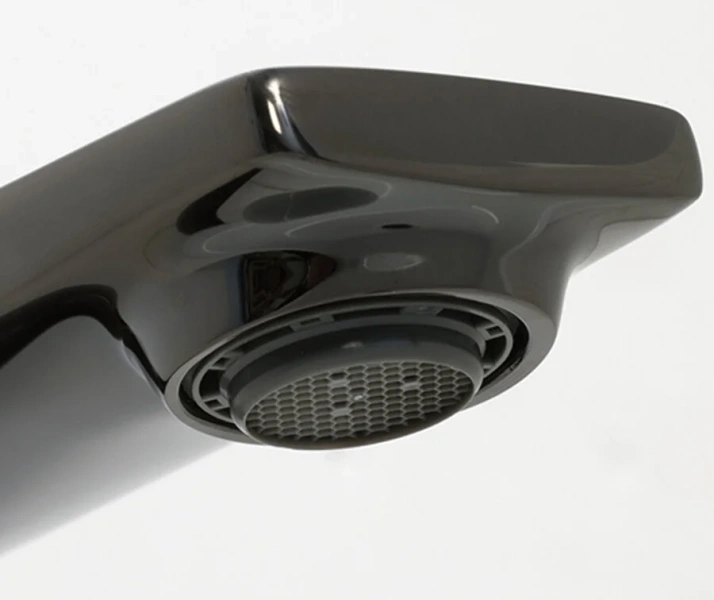 Смеситель для раковины WasserKRAFT Glan черный глянцевый 6603H (детальная фотография), высокие, из латуни, округлая форма