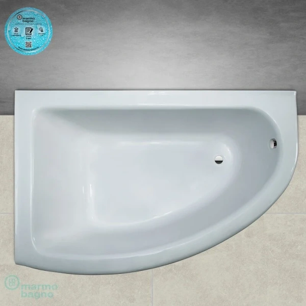 Ванна Marmo Bagno Альба, MB-BL170-110/MB-BR170-110, 170 х 110 см, искусственный камень, L/R, белая (детальная фотография), белые