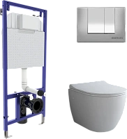 Унитаз с инсталляцией BERGES Okus сиденье дюропласт