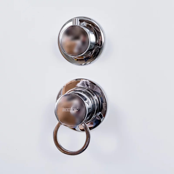 Душевая кабина Deto EM 160x85 см с крышей EM4516LED+GM (детальная фотография), стеклянные, рифленые